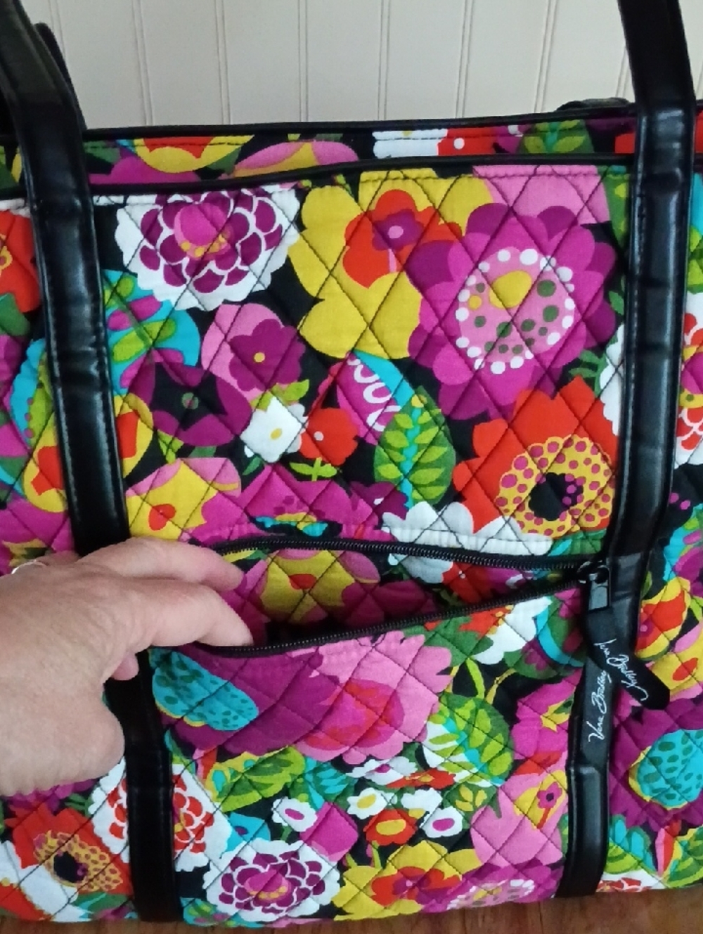 Vera Bradley Quilted Floral Tote Bag - Picture 4 of 13